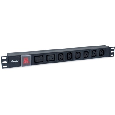 EQUIP Produžetak za struju Steckdosenleiste 19" 1U 8-fach IEC C20 1,8 m, crni
